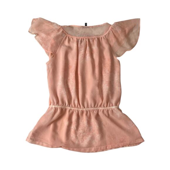 apt 9 peach bohochic flowy cottegecore sheer shirt whimsical fairy size meduim - Picture 5 of 5